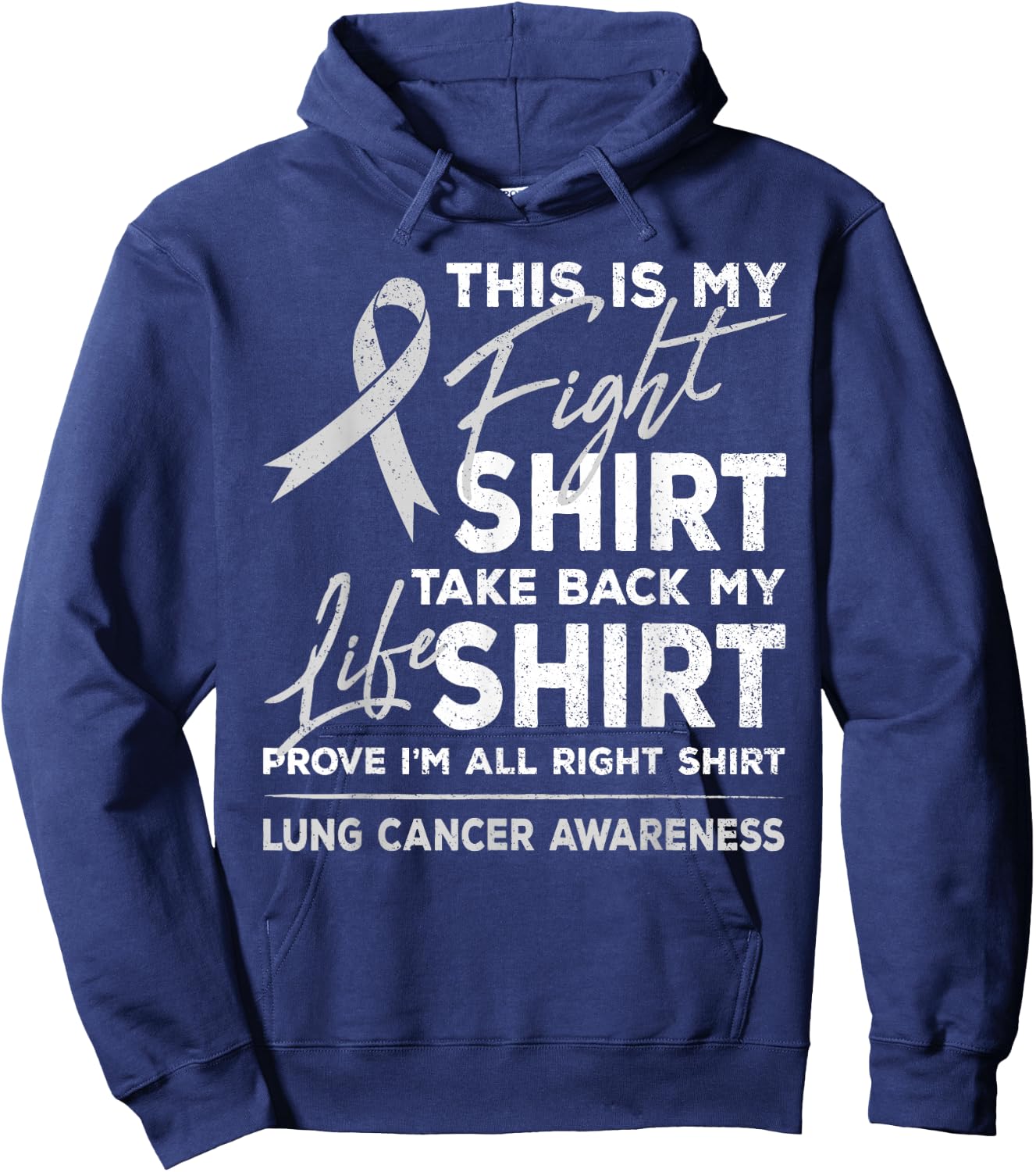 This is My Fight Shirt Lung Cancer Awareness Support Ribbon Hoodie - Hoodie | Navy