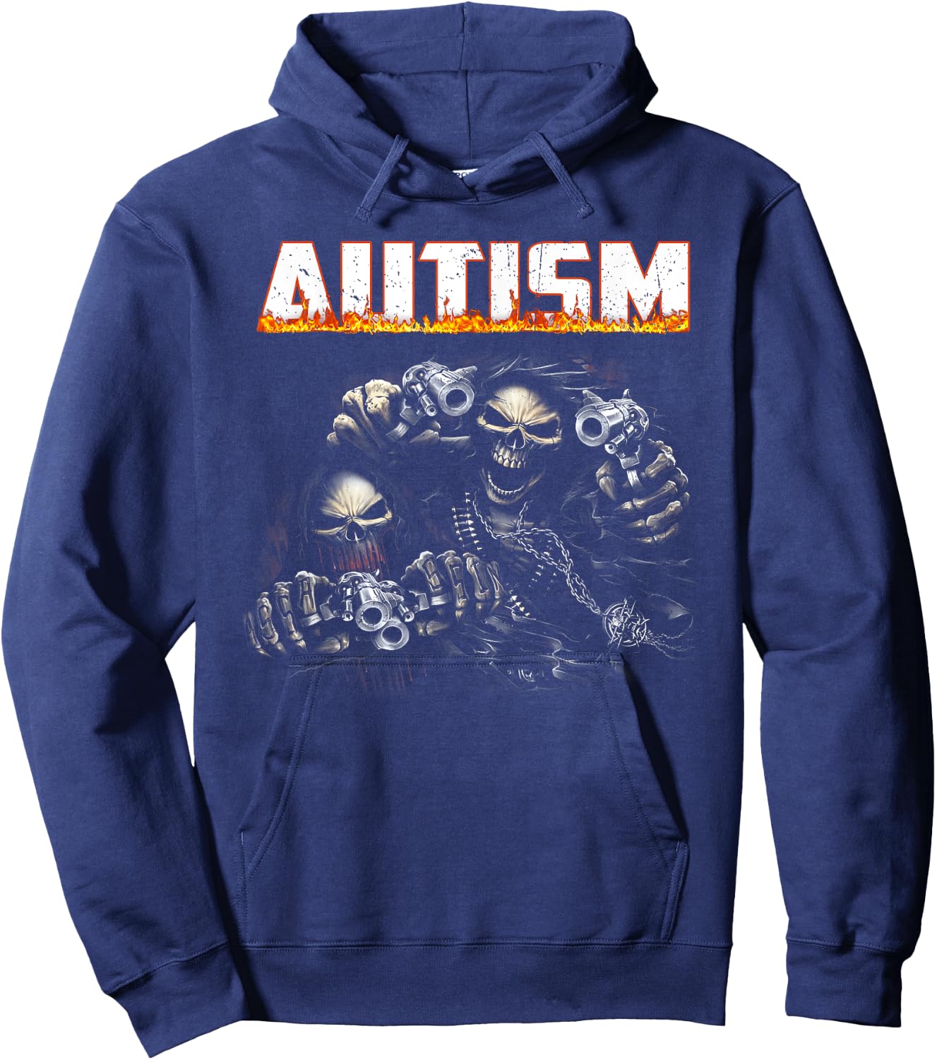 Funny Autism Skeleton Meme Halloween Costume Spooky Season Hoodie - Hoodie | Navy