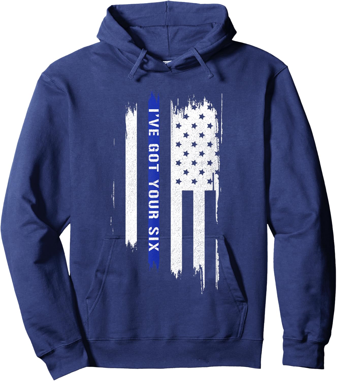 I've got your six ft. american flag and thin blue line Men Hoodie - Hoodie | Navy