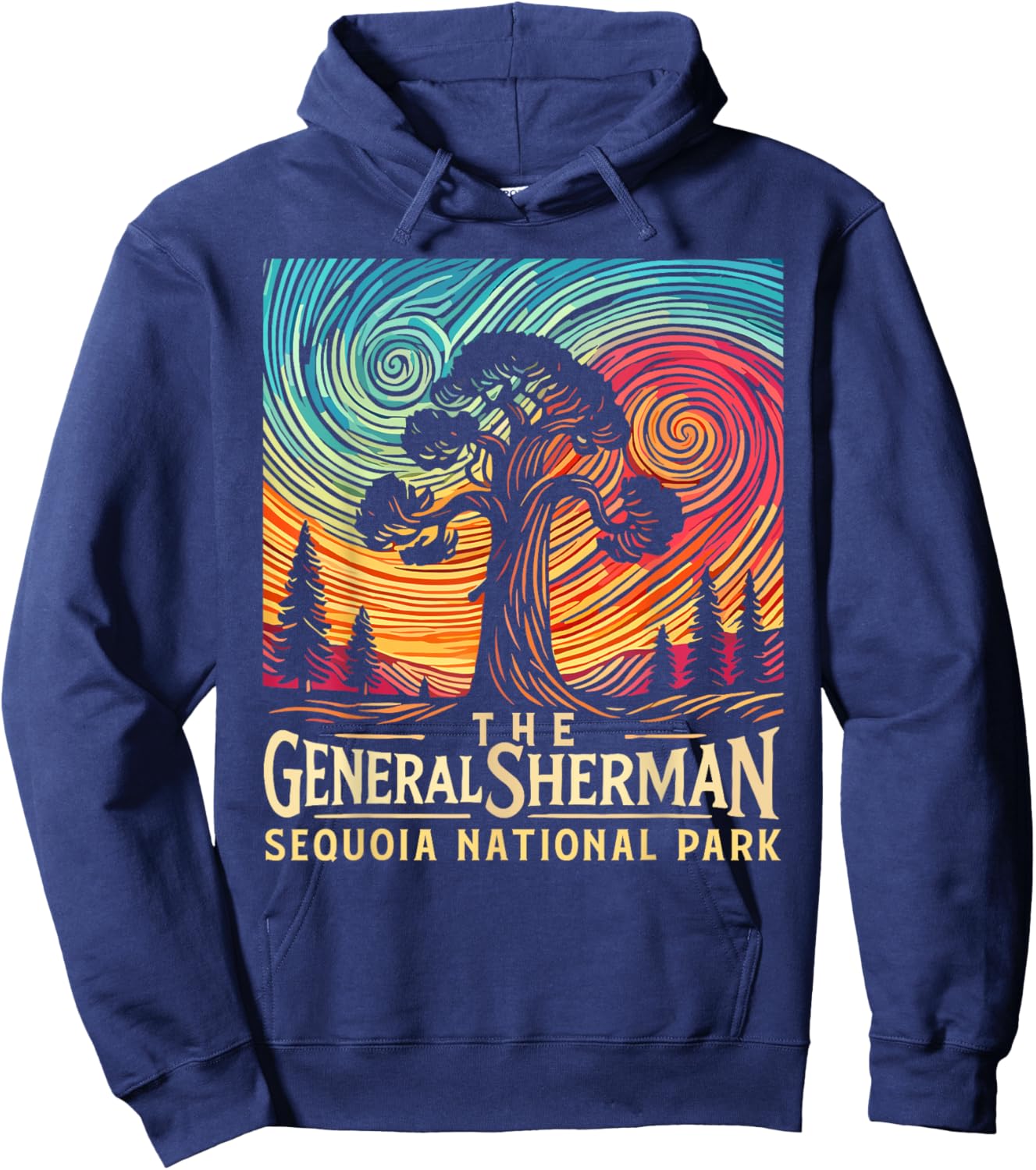 General Sherman Sequoia National Park Shirt Souvenir Hoodie - Hoodie | Navy