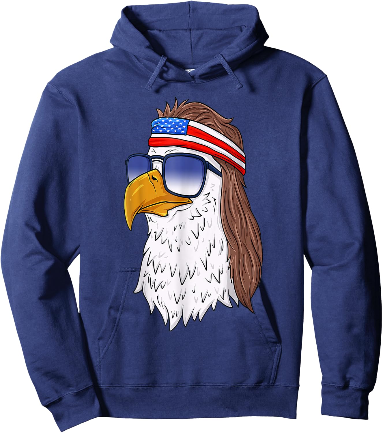 Funny Shirt American Bald Eagle Mullet 4th Of July Men Hoodie - Hoodie | Navy