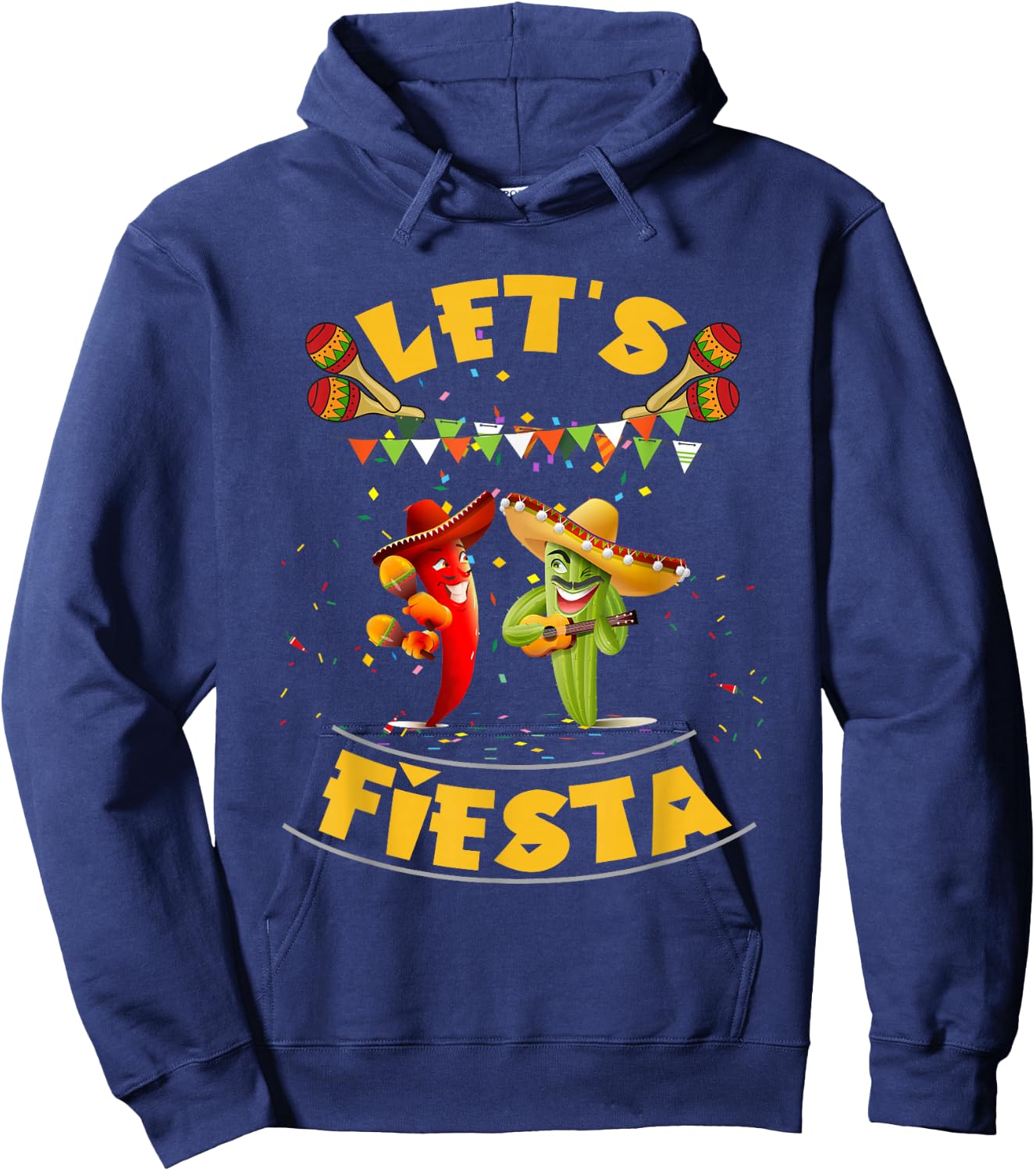 Funny Let's Fiesta Cinco De Mayo Men Women Kids Party Day Hoodie - Hoodie | Navy