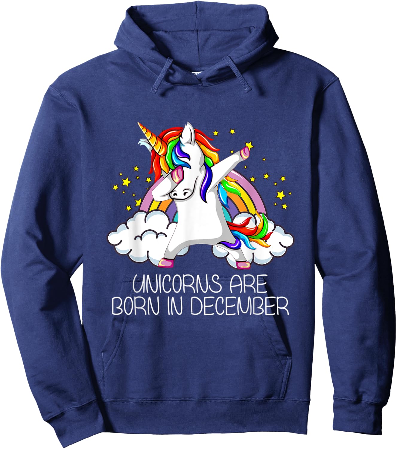 Dabbing Unicorn Girl Party Gift Unicorns Born in December Hoodie - Hoodie | Navy