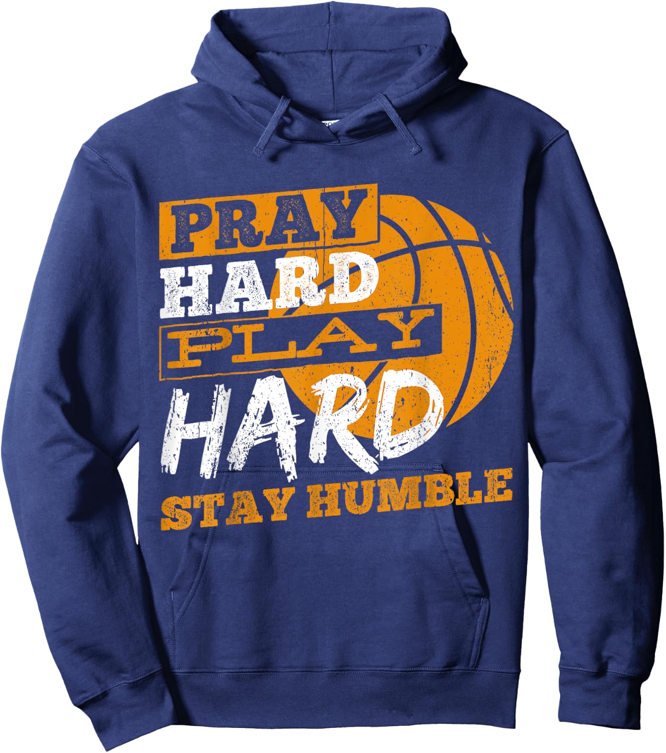 Pray hard play hard stay humble - athlete team sports Hoodie - Hoodie | Navy