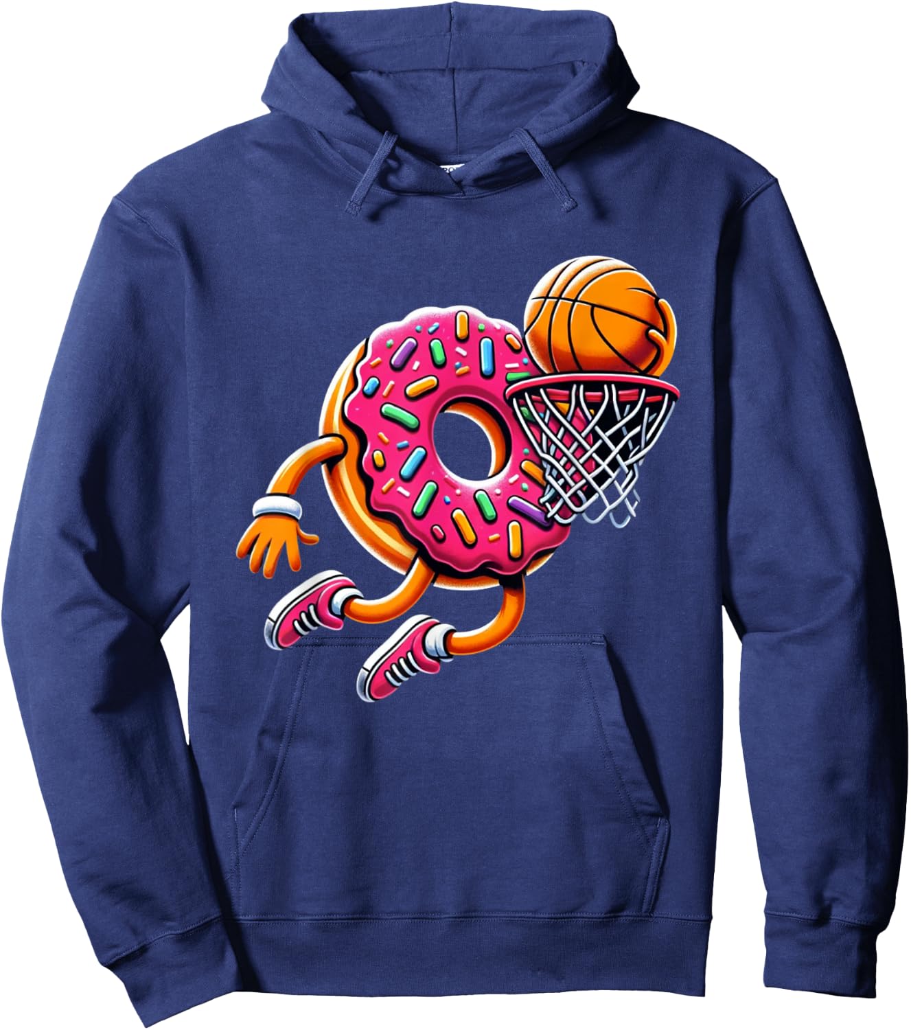 Funny Donut Dunking Basketball Food Champ Sports Donut Hoodie - Hoodie | Navy