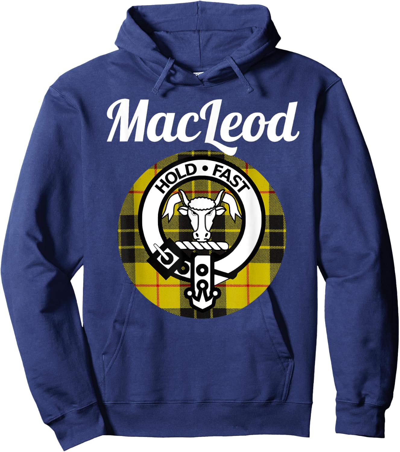 MacLeod Clan Scottish Name Coat Of Arms Tartan Hoodie - Hoodie | Navy
