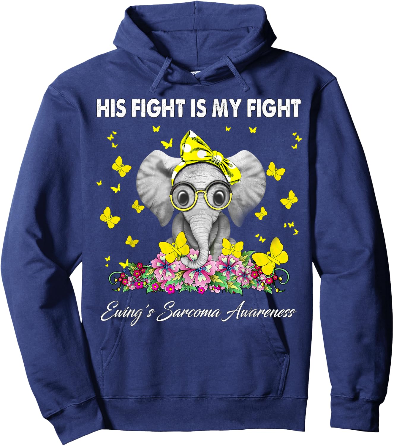 His Fight Is My Fight Ewing's Sarcoma Awareness Hoodie - Hoodie | Navy