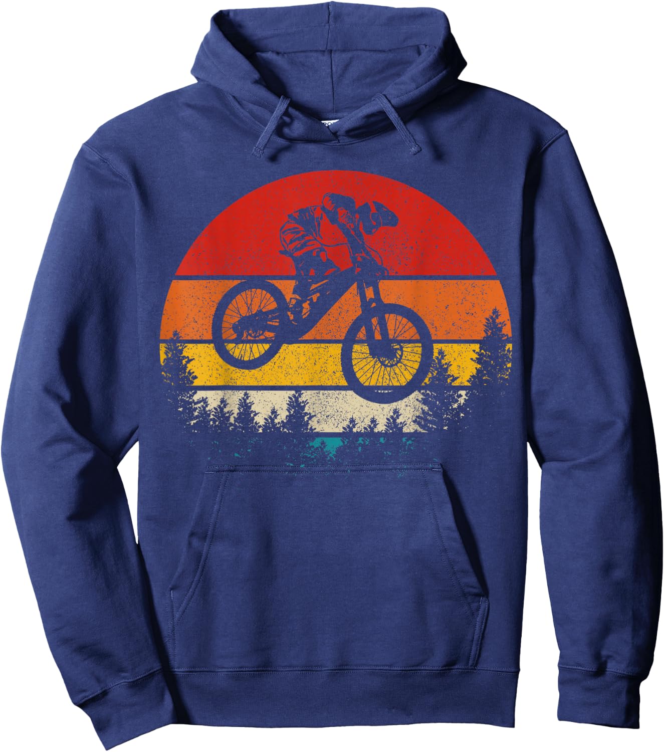 Mountain Bike Downhill Vintage MTB Mountain Biker Gift Hoodie - Hoodie | Navy