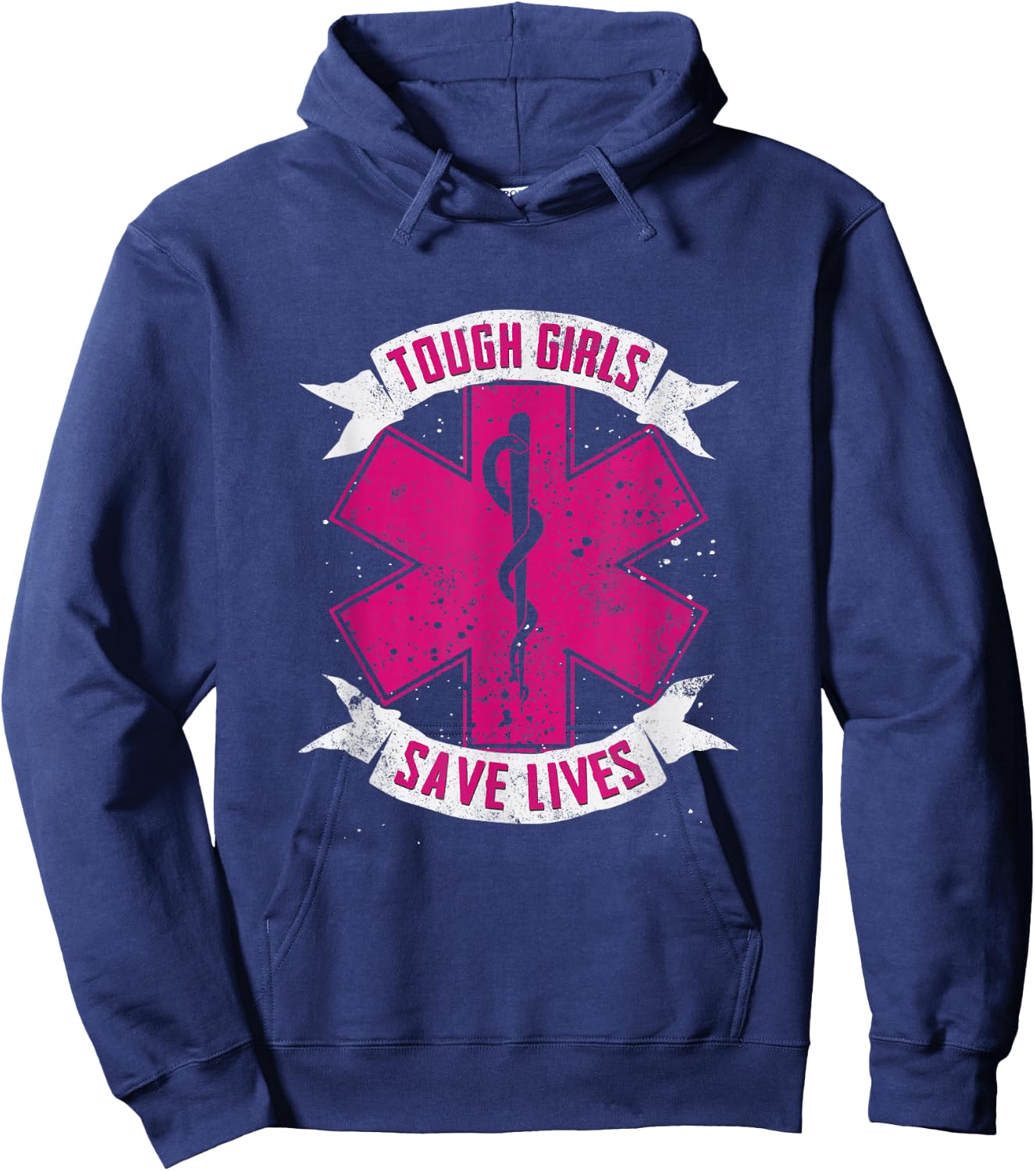 EMT Paramedic EMS Emergency Tough Girls Save Lifes Hoodie - Hoodie | Navy