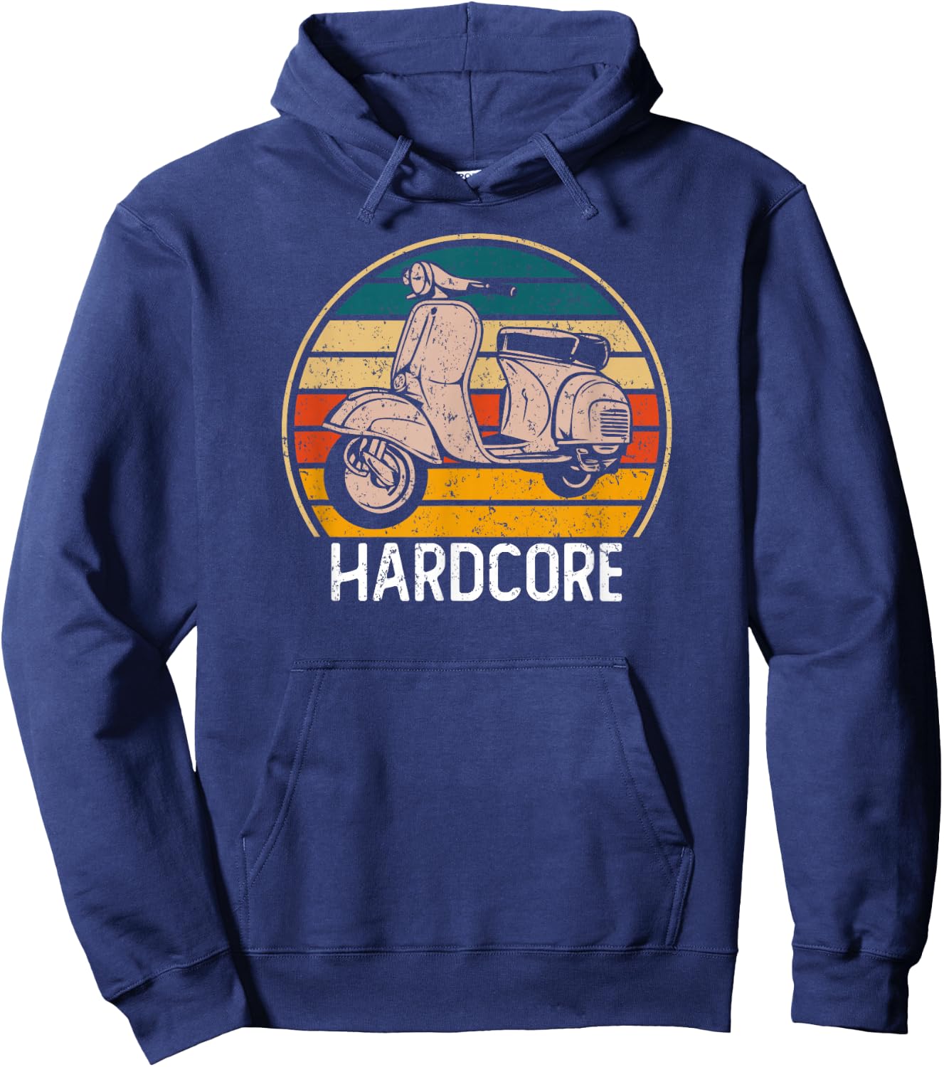 Hardcore Moped Life Funny Scooter Driver Retro Bike Gift Hoodie - Hoodie | Navy