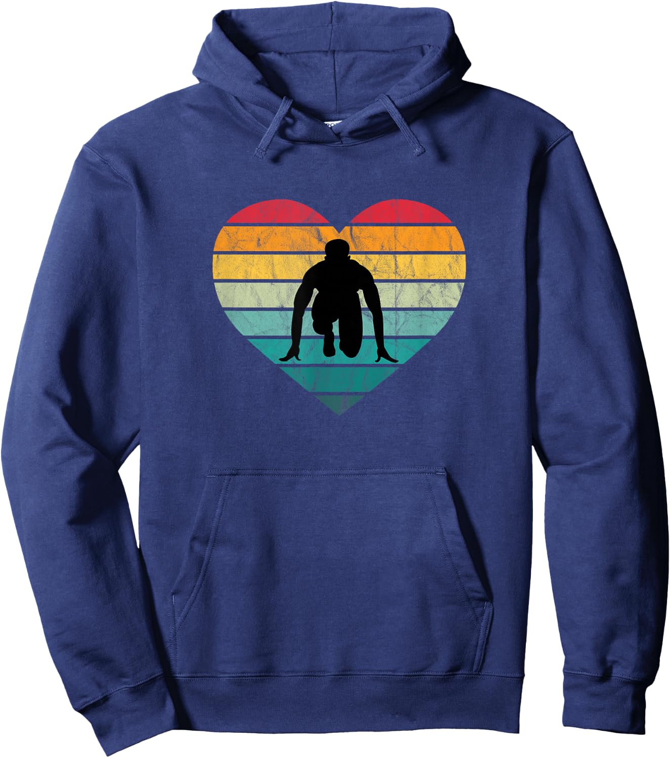 Sprinter in Start Block Sport Race I Love Athletics Hoodie - Hoodie | Navy