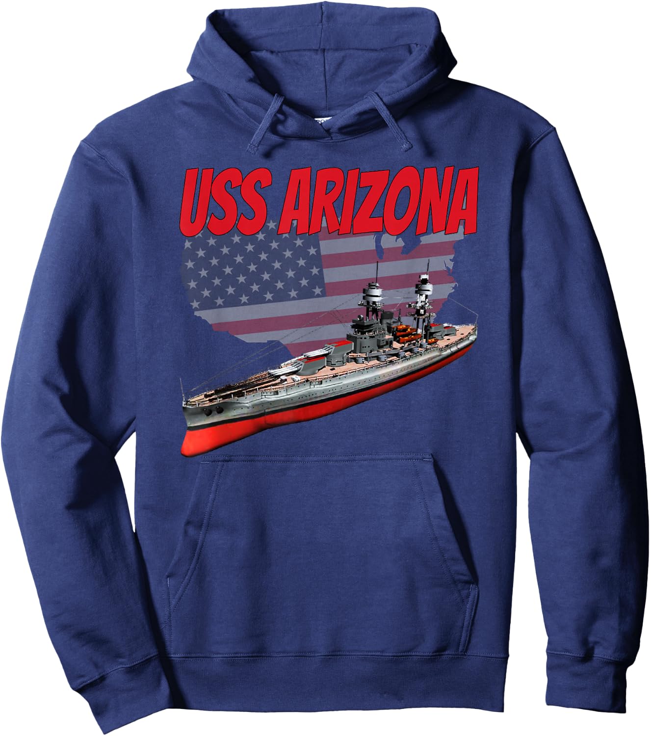WW2 Battleship USS Arizona BB-39 World War 2 Ship Model Boys Hoodie - Hoodie | Navy