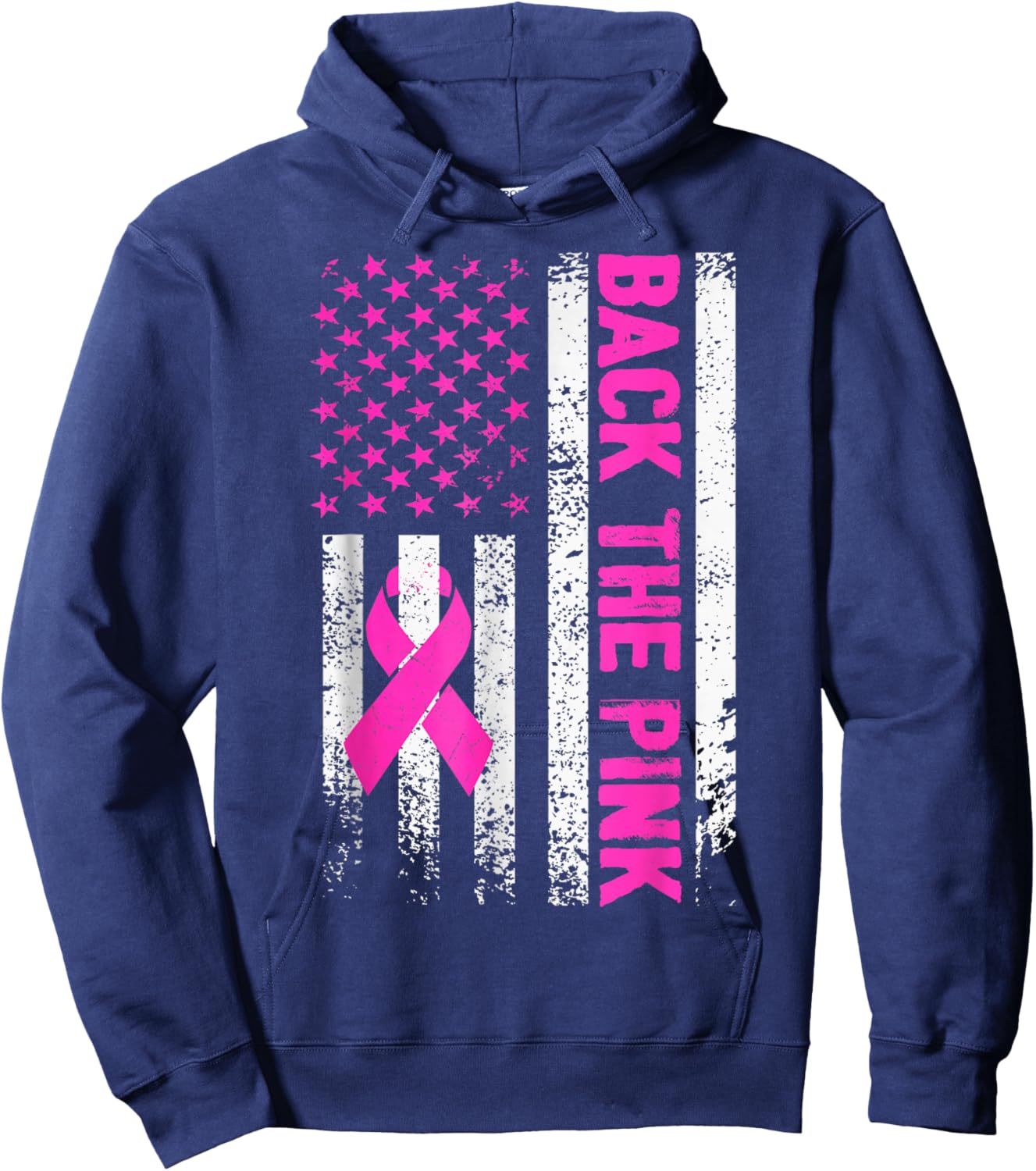 Back The Pink Breast Cancer Awareness Flag Toddler Women Men Hoodie - Hoodie | Navy
