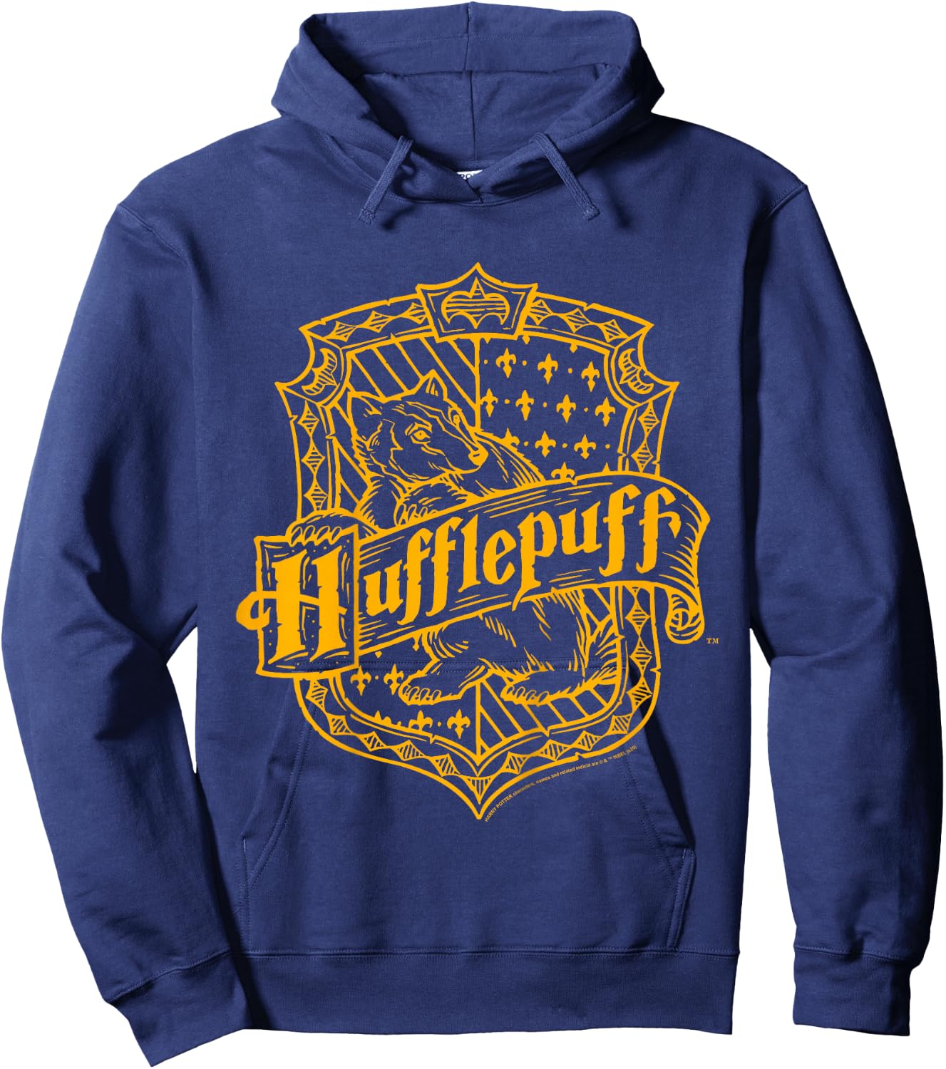 Kids Harry Potter Hufflepuff Detailed Crest Hoodie - Hoodie | Navy