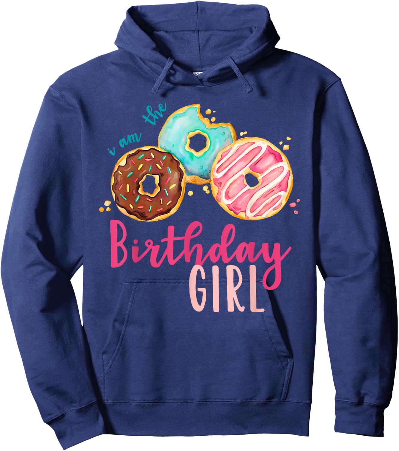 The Birthday Girl Donut Birthday Party Theme Family Hoodie - Hoodie | Navy
