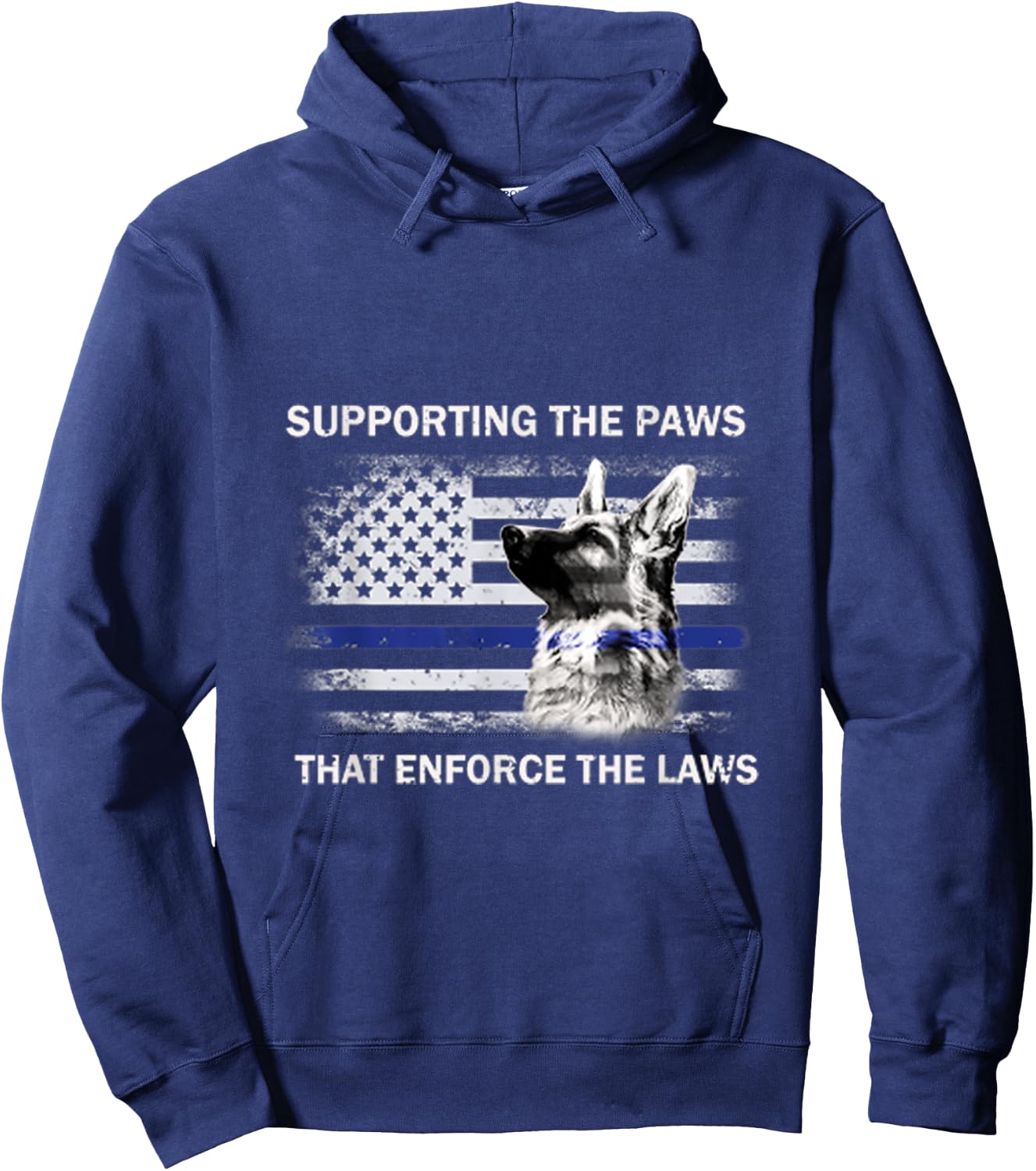Supporting The Paws That Enforce The Laws Police Gift Hoodie - Hoodie | Navy