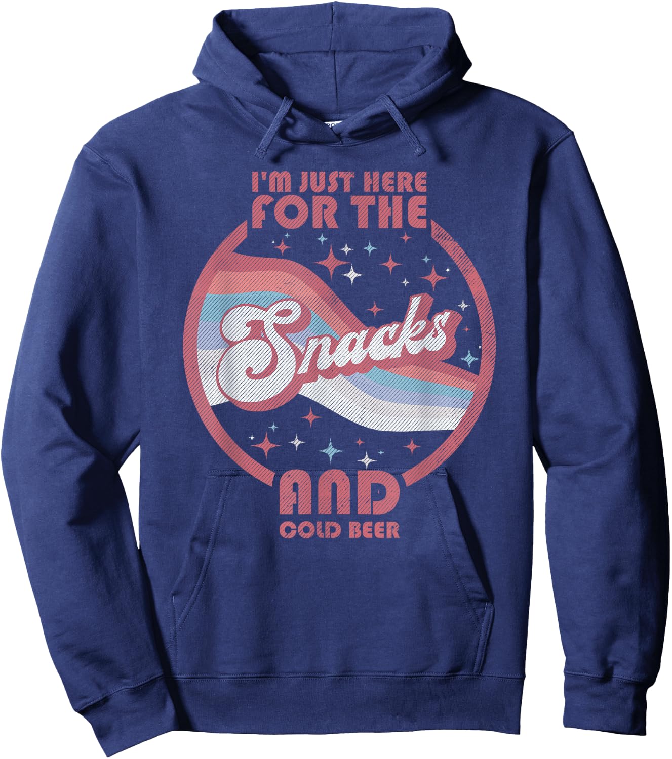 I'm Just Here For The Snacks Cold Beer Fantasy Football Meme Hoodie - Hoodie | Navy