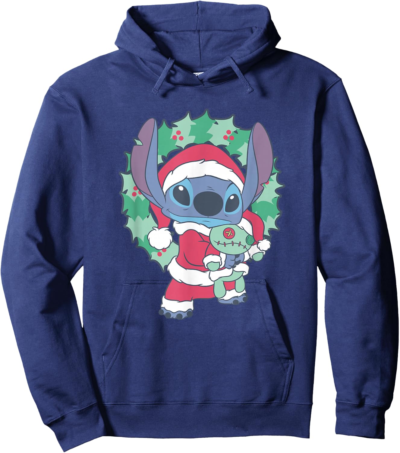 Disney Lilo & Stitch Christmas Santa Claus Stitch Portrait Hoodie - Hoodie | Navy