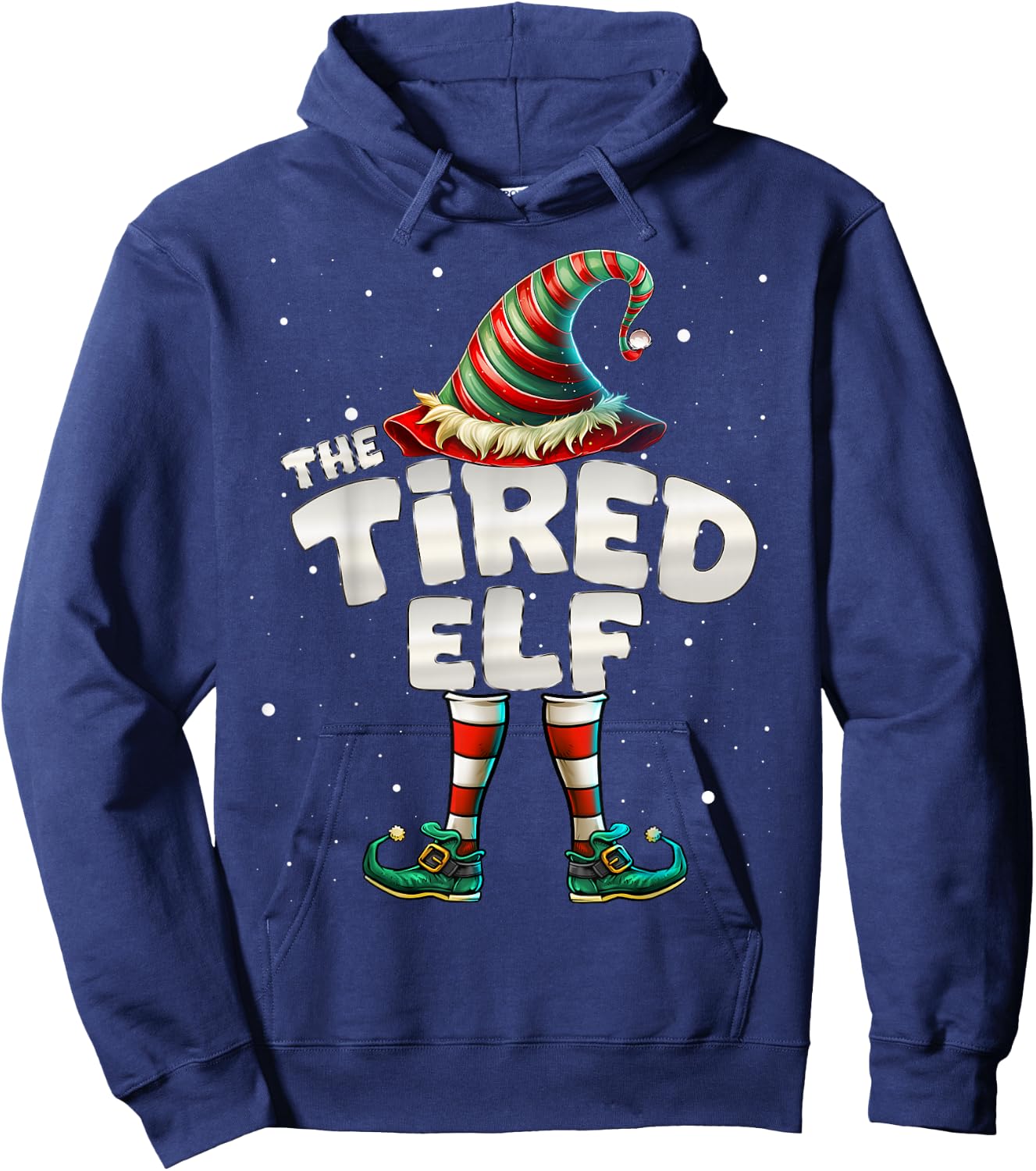 I'm The Tired Elf Family Matching Group Christmas Hoodie - Hoodie | Navy