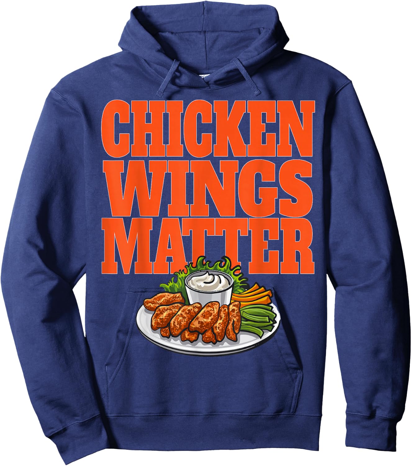 Anti Cuomo Chicken Wings Matter Buffalo Wings Football Hoodie - Hoodie | Navy