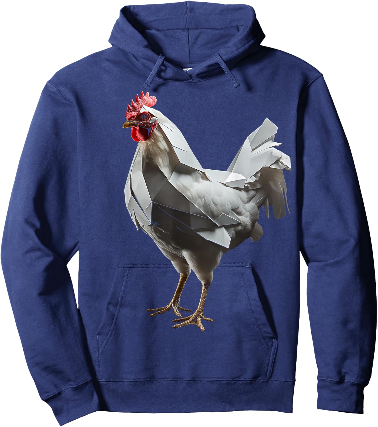 Chicken Art Polygon Animal Graphic Chicken Hoodie - Hoodie | Navy