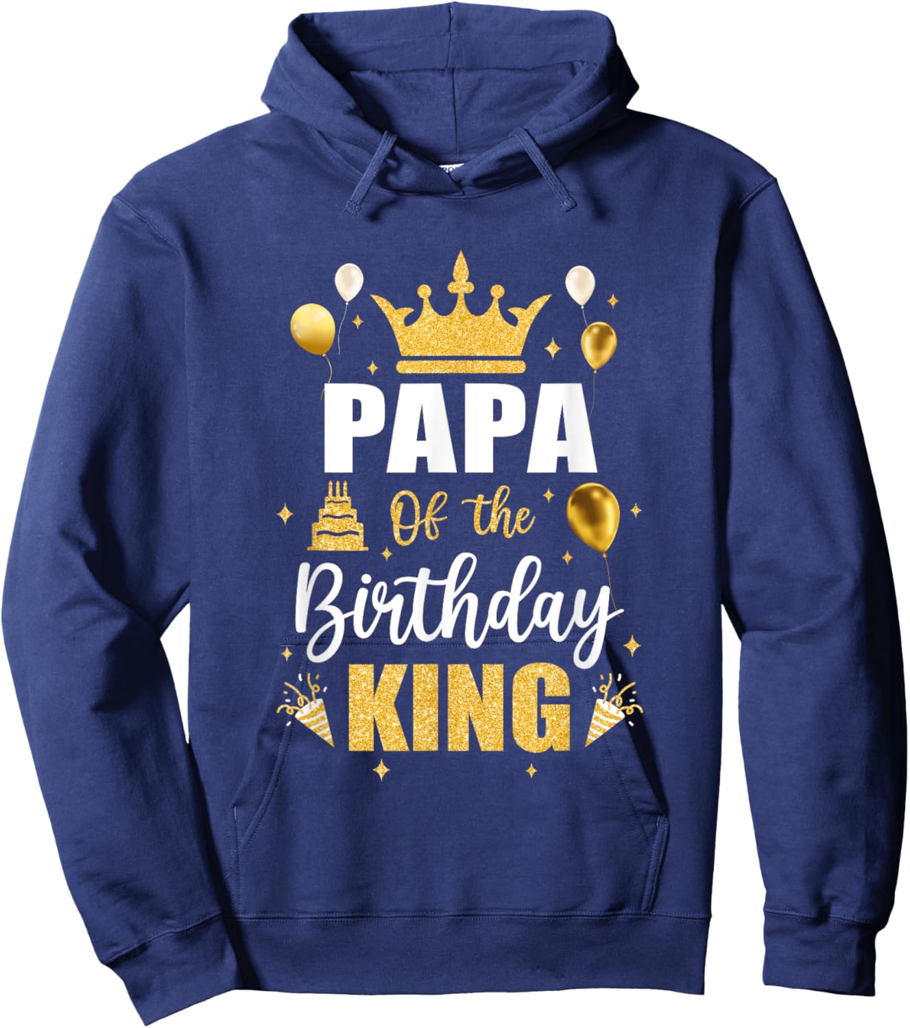 Papa Of The Birthday King Boys Men Bday Party Hoodie - Hoodie | Navy