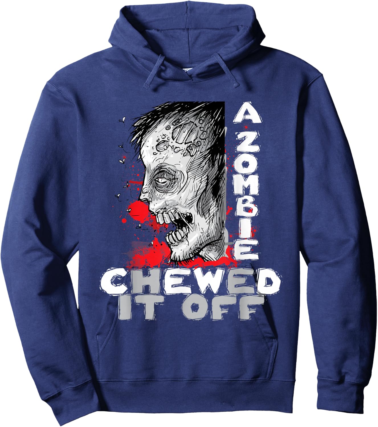 A Zombie Chewed It Off - Handicap Leg Amputee Amputation Hoodie - Hoodie | Navy
