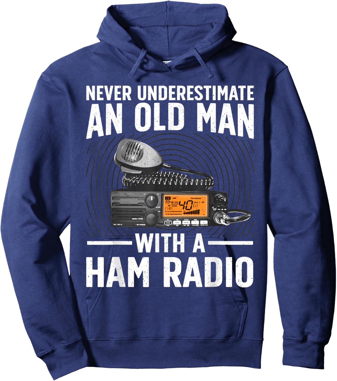 Ham Radio Art for Grandpa Men Amateur Radio Ham Operator Hoodie - Hoodie | Navy