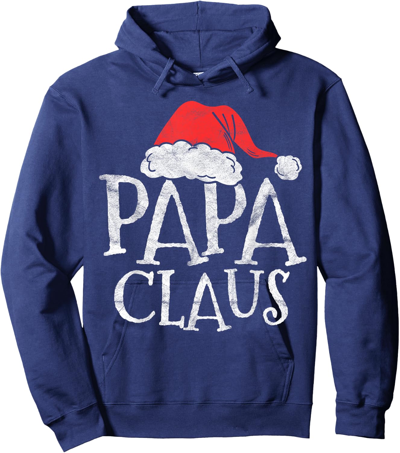 Retro Papa Claus Gift Funny Christmas Santa Costume Father Hoodie - Hoodie | Navy
