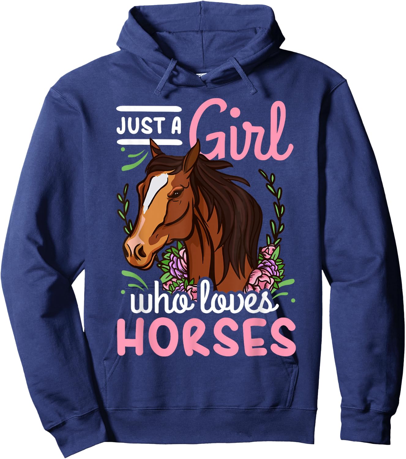 Horse Just a Girl Who Loves Horses Riding Show Jumping Hoodie - Hoodie | Navy