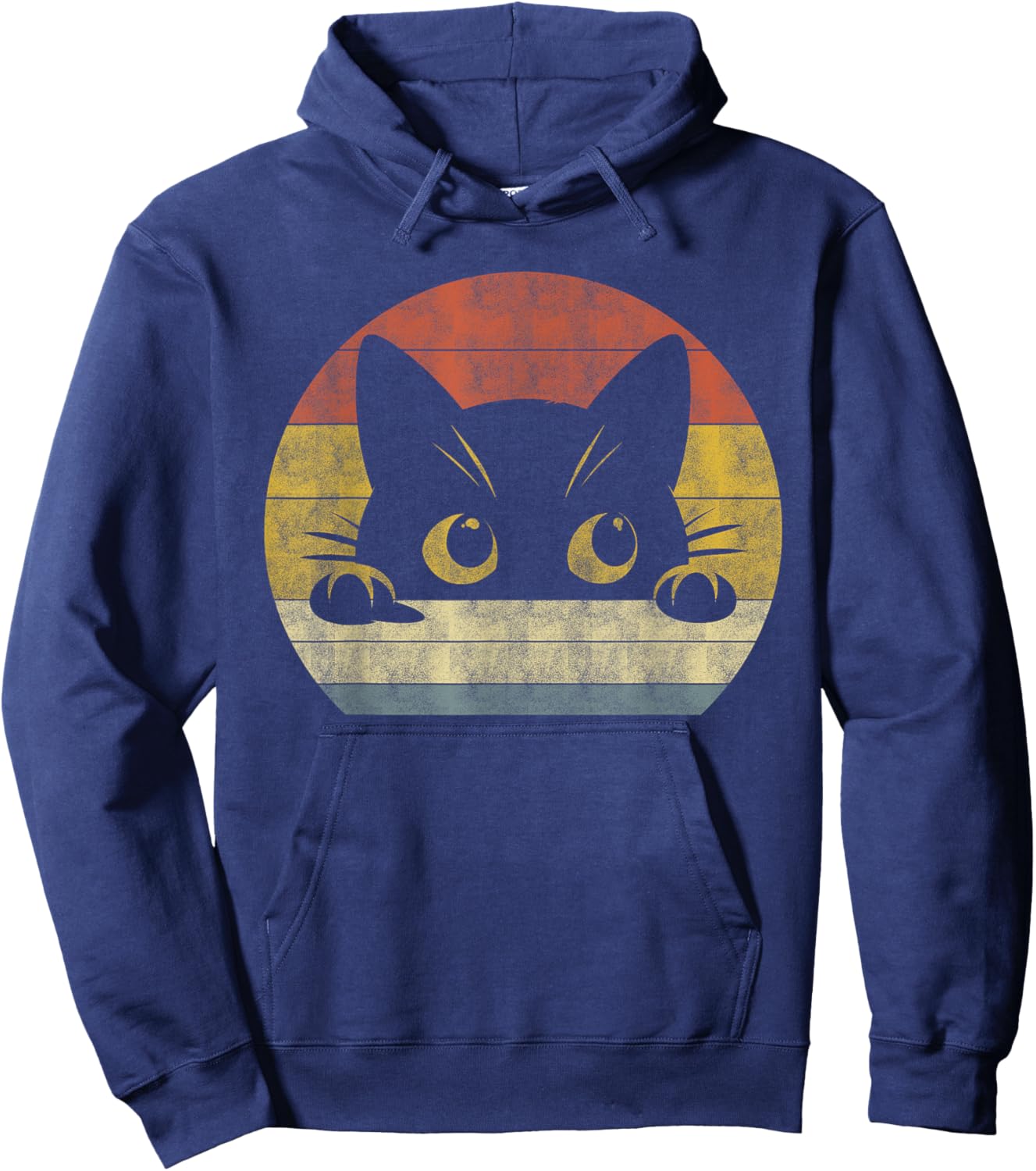Cute Cat Shirt Retro Cat Owner Funny Cat Lovers Women Kids Hoodie - Hoodie | Navy