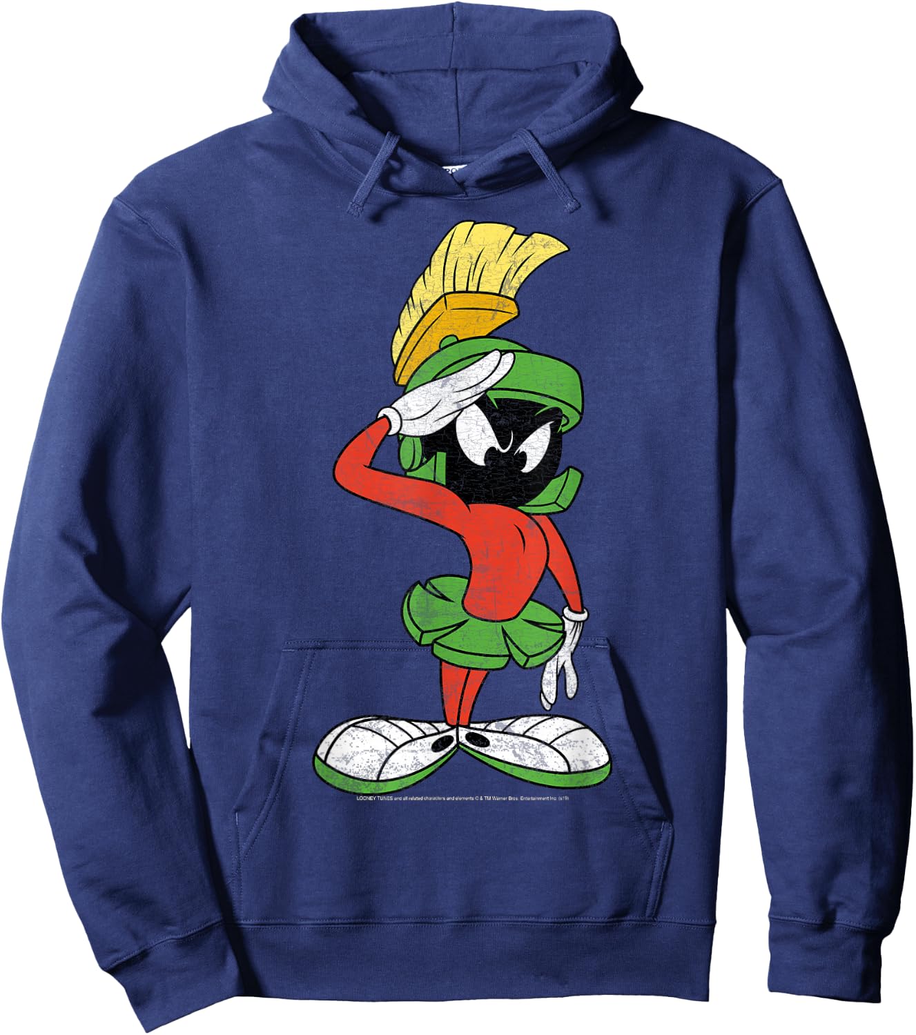 Looney Tunes Marvin The Martian Salute Portrait Hoodie - Hoodie | Navy