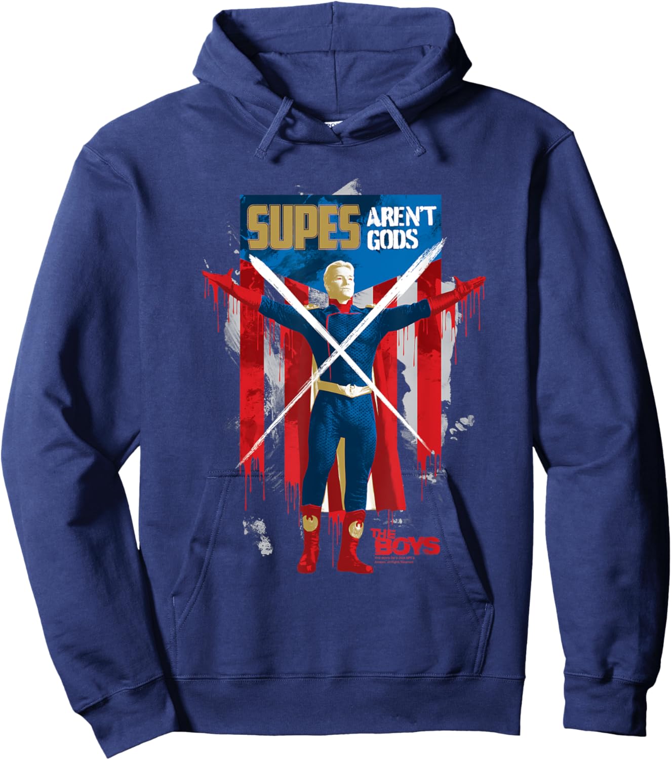 The Boys Homelander Supes Aren't Gods Season 4 Superhero Hoodie - Hoodie | Navy