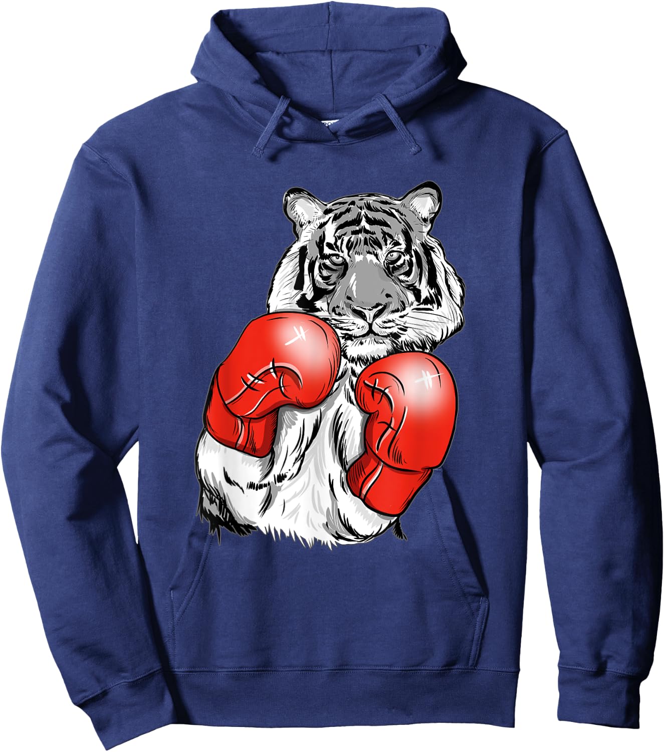 Funny Boxing Tiger With Red Gloves Kids Adults Hoodie - Hoodie | Navy