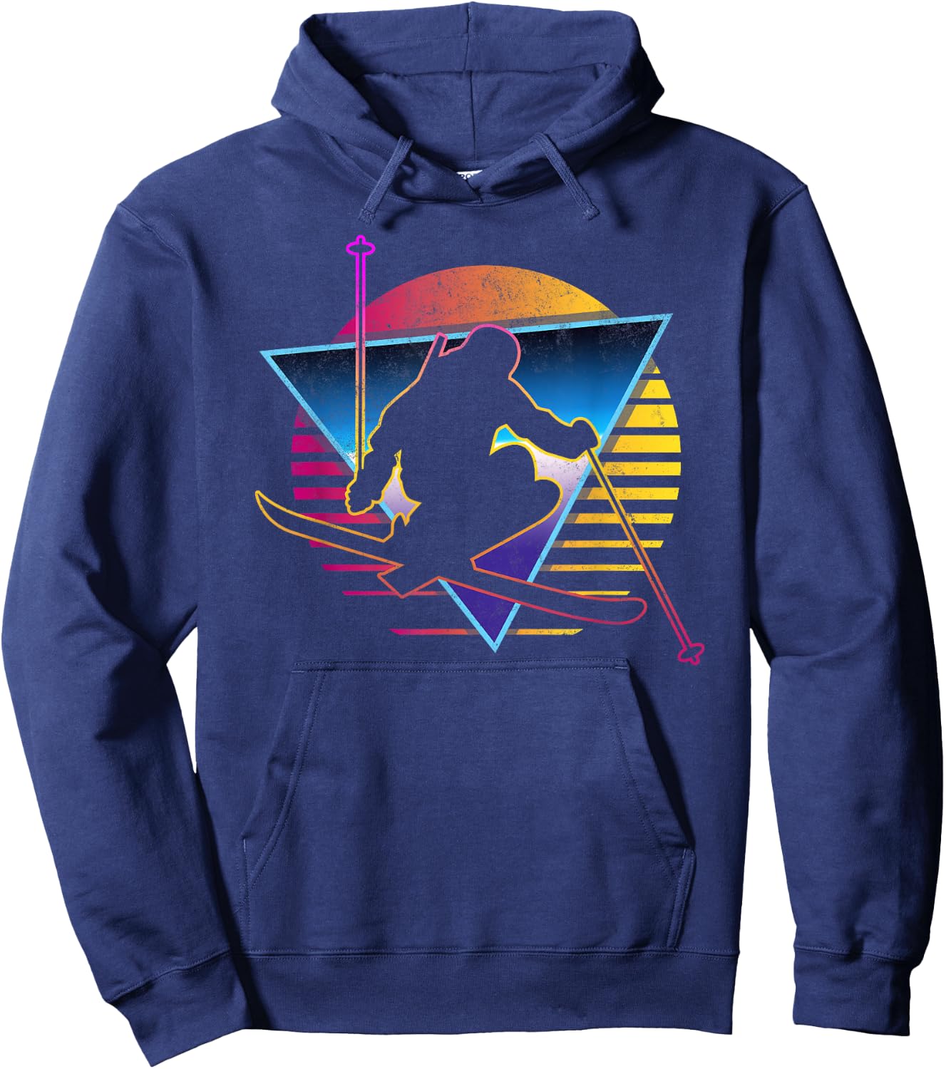 Retro Vintage 80s Ski Hoodie - Hoodie | Navy