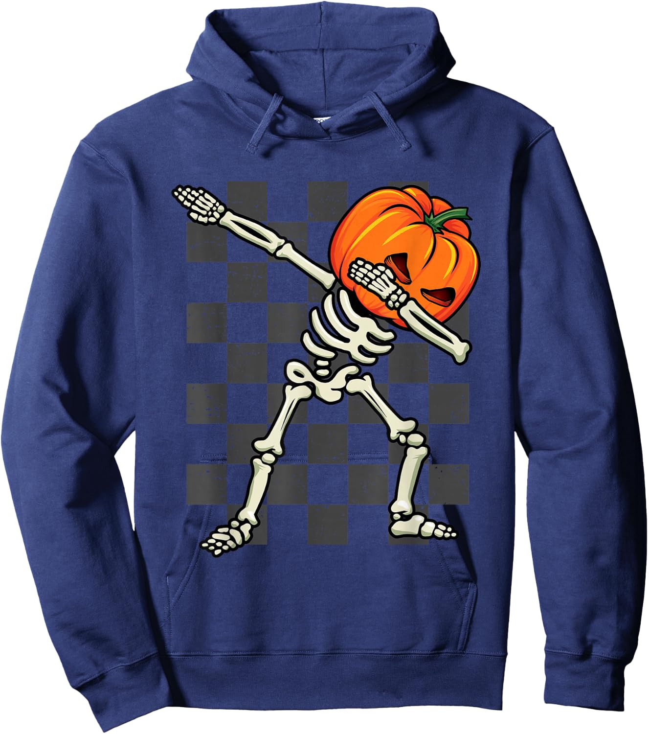 Dabbing Halloween Boys Skeleton Scary Pumpkin Costume 2024 Hoodie - Hoodie | Navy