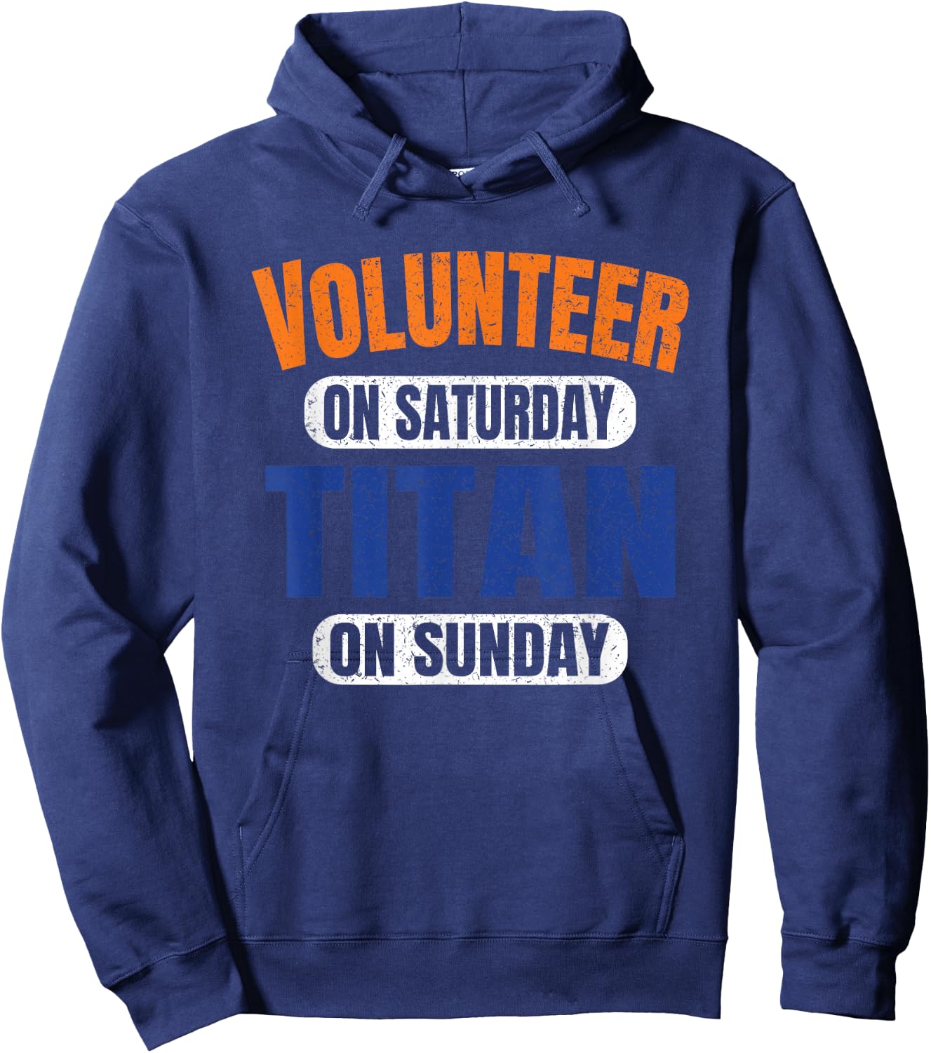 Volunteer on Saturday Titan on Sunday Nashville Vintage Hoodie - Hoodie | Navy
