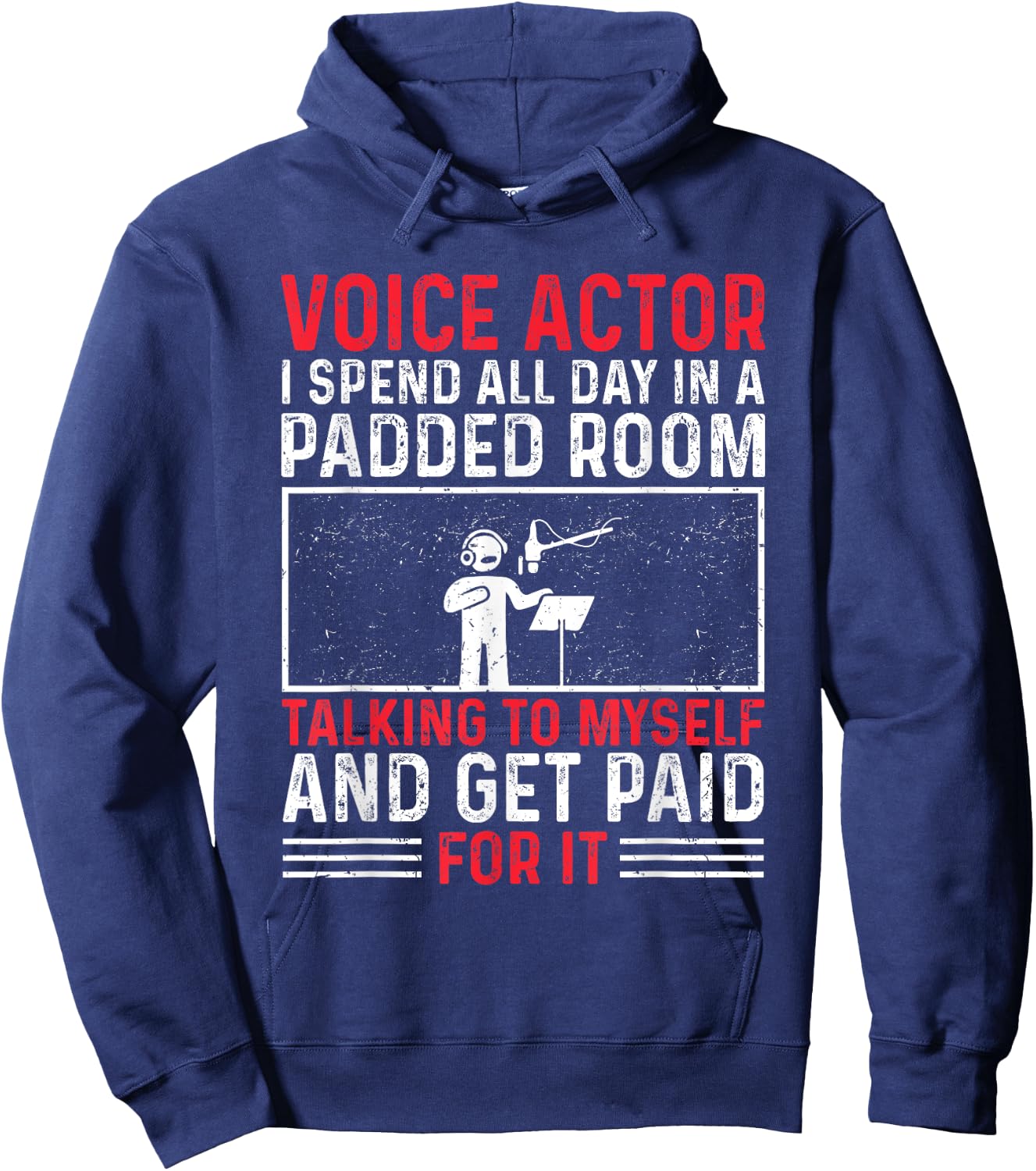 Funny Voice-Over Design Voice Actor ,Black,Small Hoodie - Hoodie | Navy