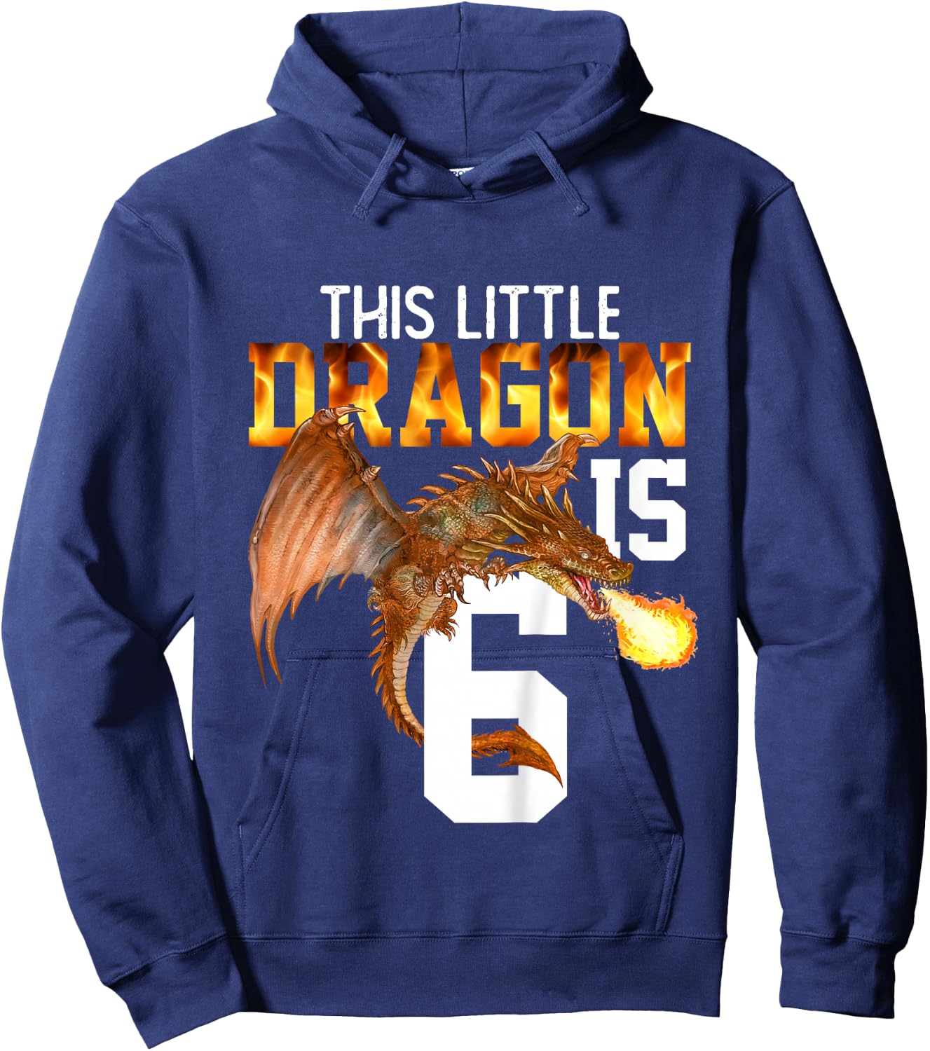 Turning 6 Year Old Birthday Gift Boy Dragon 6th Bday Girl Hoodie - Hoodie | Navy