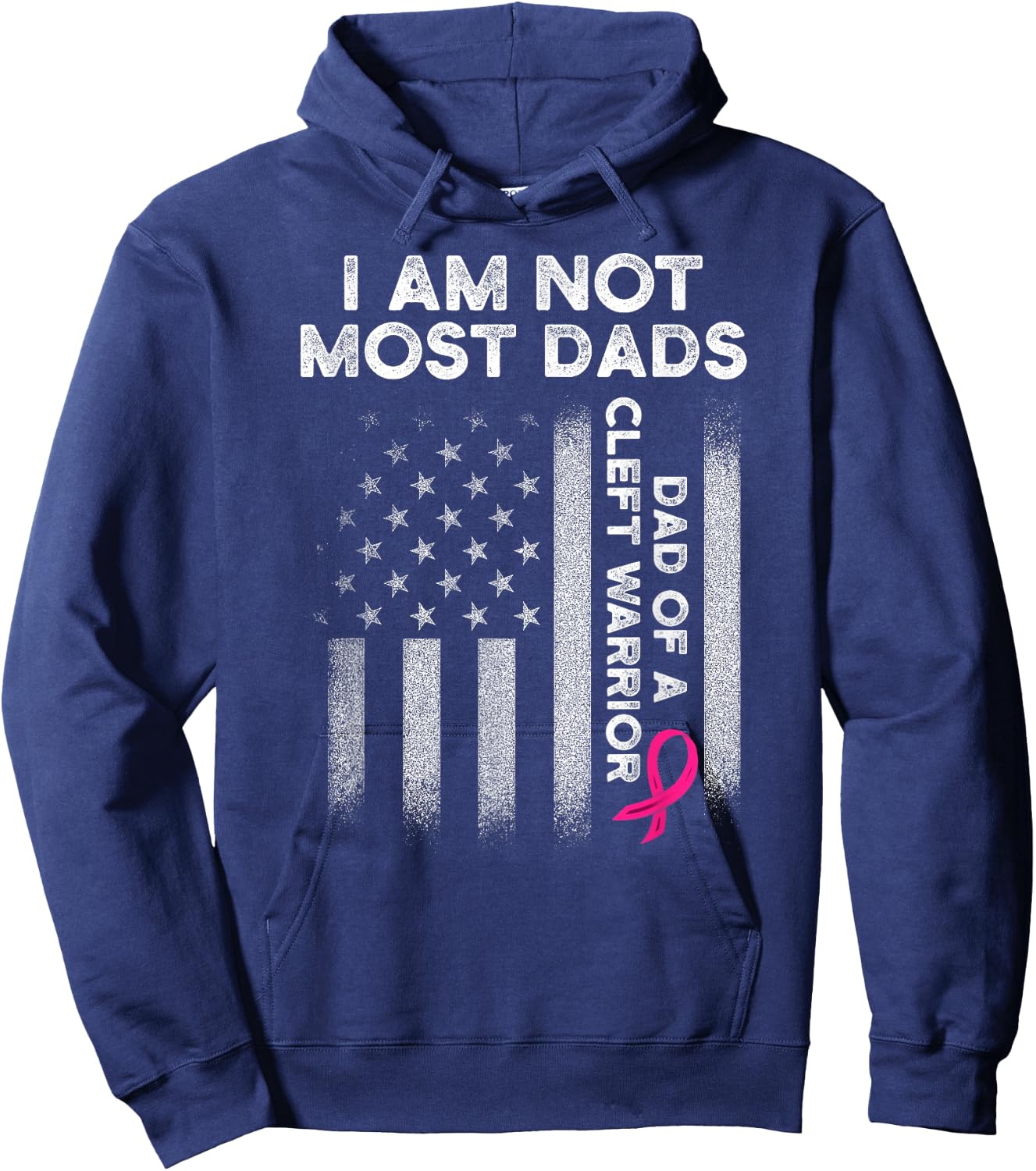 Cleft Palate Lip Most Dad Cleft Strong Awareness Hoodie - Hoodie | Navy