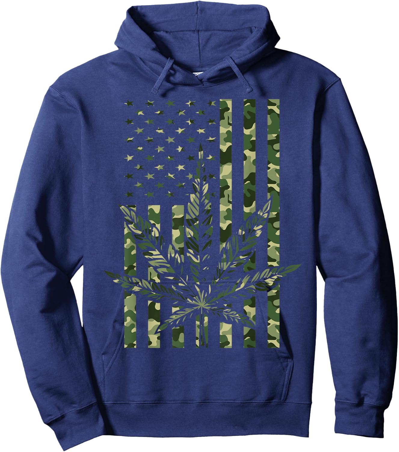 American Flag Camo Legalize Marijuana Patriotic Pot Lover Hoodie - Hoodie | Navy