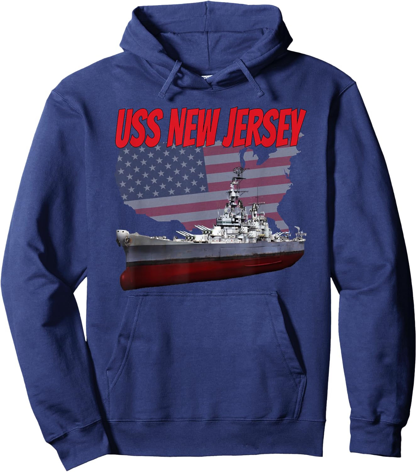 WW2 Battleship USS New Jersey BB-62 World War 2 Ship Boys Hoodie - Hoodie | Navy