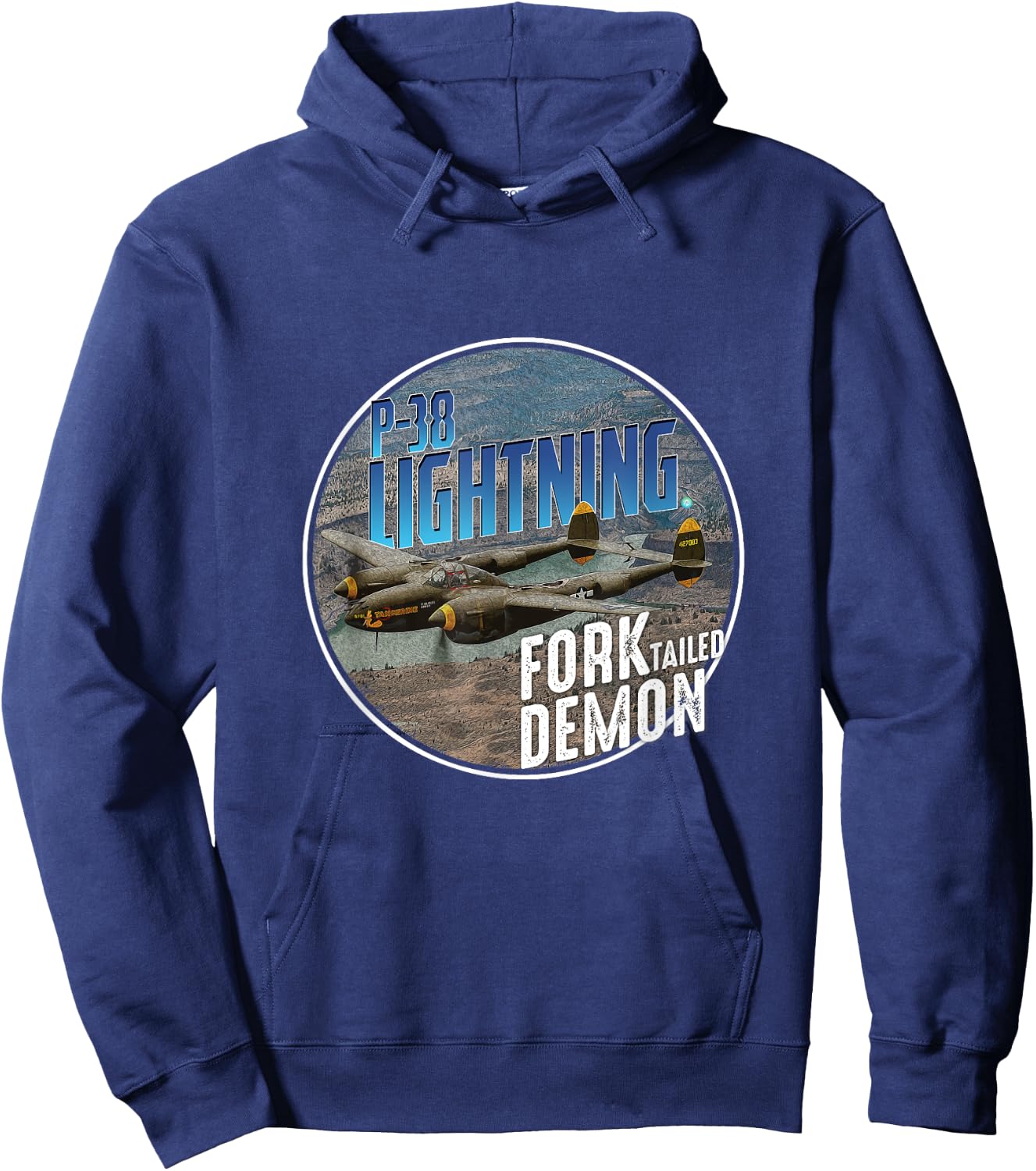 P-38 Lighting WW2 Plane Aircraft Aviation WW2 Airplane Gift Hoodie - Hoodie | Navy