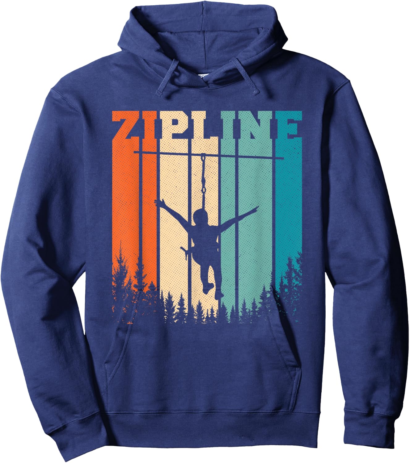 Zip Line Zipline Adventure Vintage Ziplining Ziplines Hoodie - Hoodie | Navy