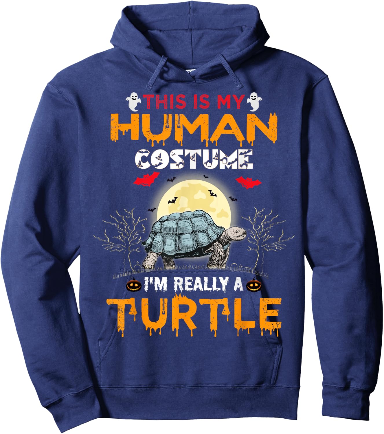This Is My Human Costume I'm Really A Turtle Halloween Hoodie - Hoodie | Navy
