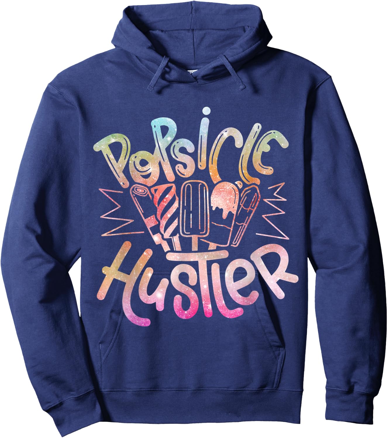 Funny Ice Cream Retro Popsicle Hustler Men Women Kids Hoodie - Hoodie | Navy