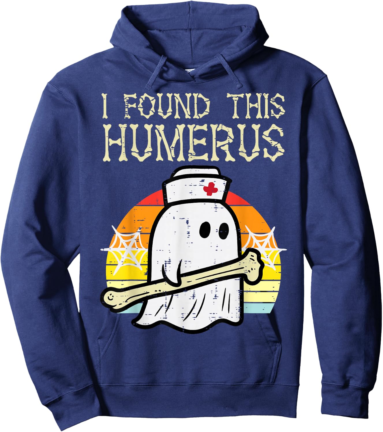 Halloween Nurse Found This Humerus Scrub Top Costume Women Hoodie - Hoodie | Navy