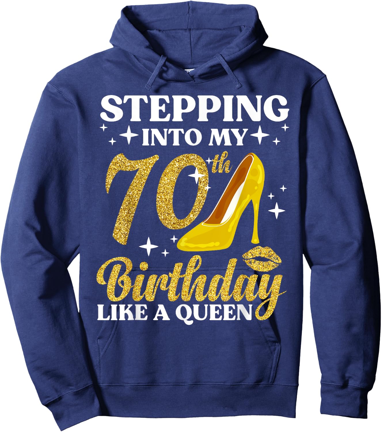 70th Birthday Art Ladies Girls Turning 70 Gag Idea Hoodie - Hoodie | Navy