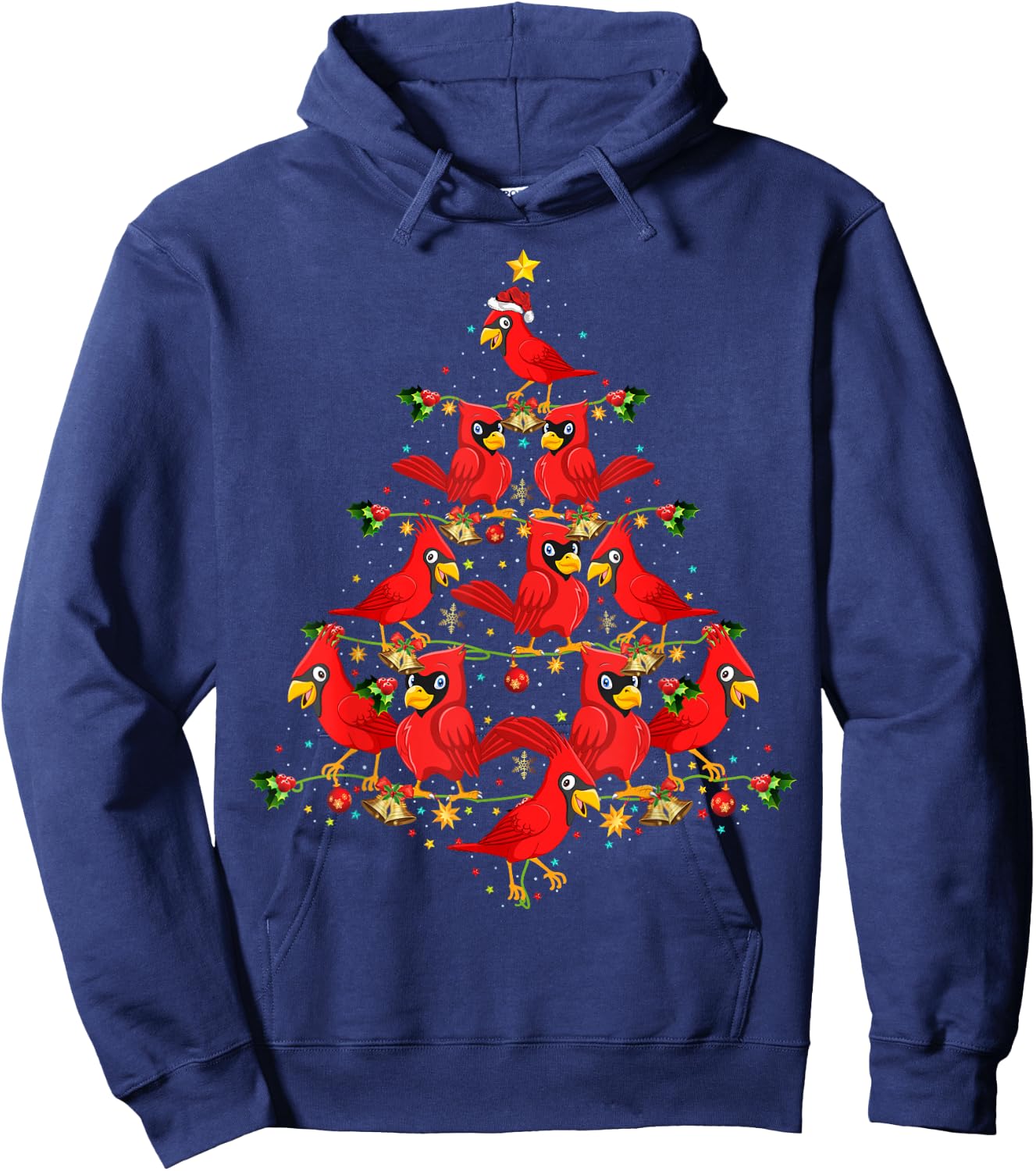 Cardinal Birds Christmas Tree Gift Funny Christmas Cardinal Hoodie - Hoodie | Navy