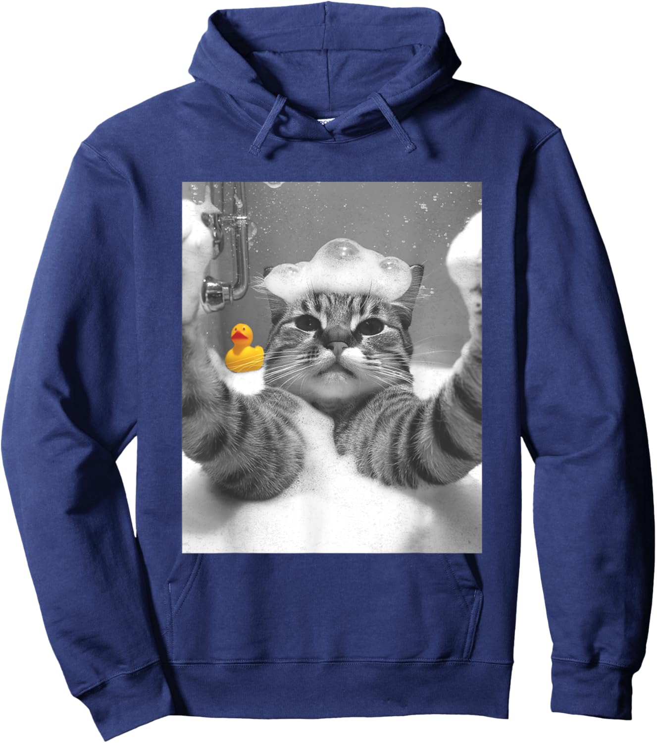 Cat Selfie in Bathtub Women Girls Kids Hoodie - Hoodie | Navy